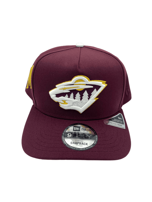 Adult Minnesota Wild New Era Maroon A-Frame 9FIFTY Adjustable Snapback Hat - Men's