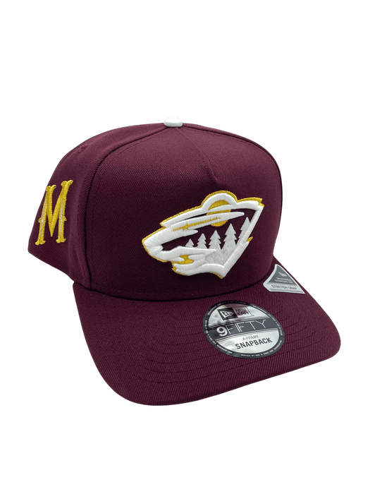 Adult Minnesota Wild New Era Maroon A-Frame 9FIFTY Adjustable Snapback Hat - Men's