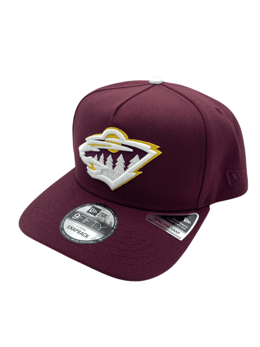 Adult Minnesota Wild New Era Maroon A-Frame 9FIFTY Adjustable Snapback Hat - Men's