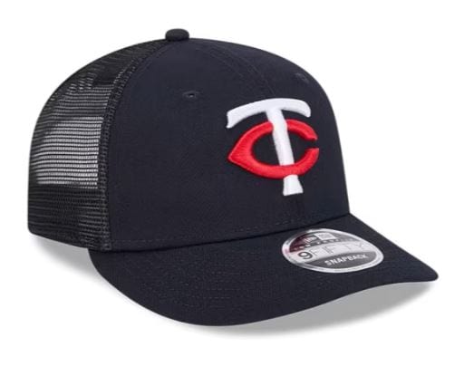 New Era Adjustable Hat OSFM / Navy Adult Minnesota Twins New Era Navy Trucker Low Profile 9FIFTY Snapback Hat - Men's