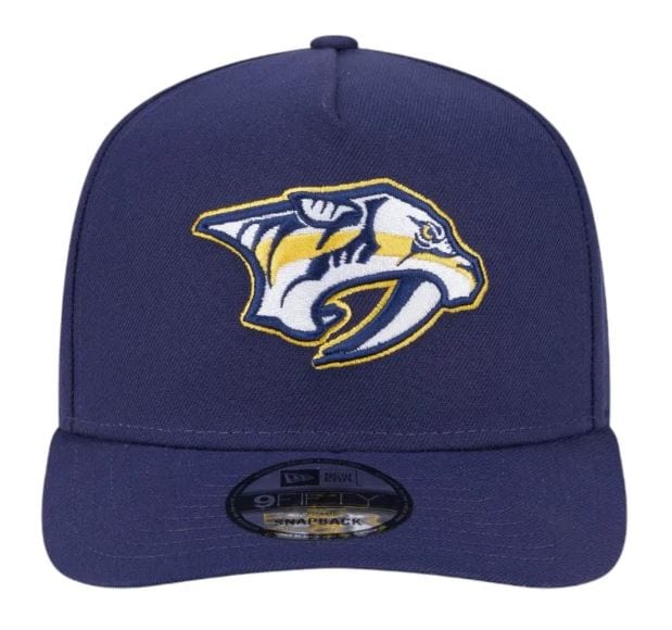 Adult Nashville Predators New Era Navy A-Frame 9FIFTY Adjustable Snapback Hat -Men's