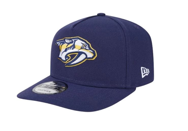 Adult Nashville Predators New Era Navy A-Frame 9FIFTY Adjustable Snapback Hat -Men's