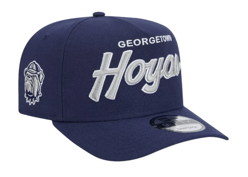 New Era Adjustable Hat OSFM / Navy Georgetown Hoyas New Era Navy Script A-Frame 9FIFTY Adjustable Snapback Hat- Men's