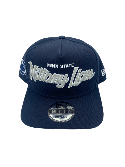 New Era Adjustable Hat OSFM / Navy Penn State Nittany Lions New Era Navy Script A-Frame 9FIFTY Adjustable Snapback Hat- Men's