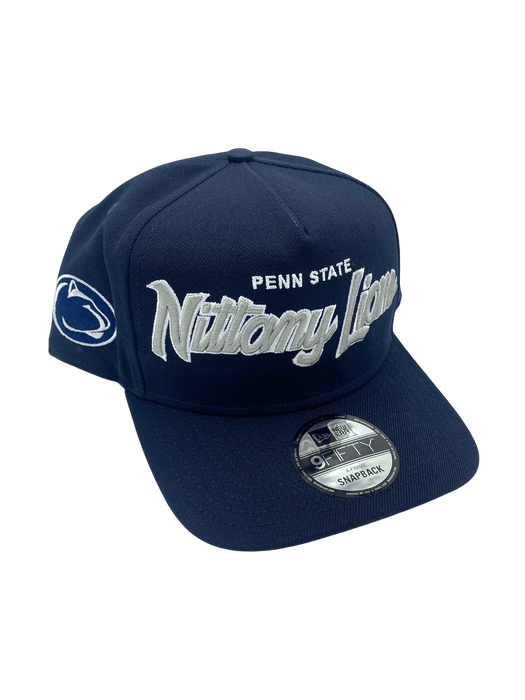 New Era Adjustable Hat OSFM / Navy Penn State Nittany Lions New Era Navy Script A-Frame 9FIFTY Adjustable Snapback Hat- Men's