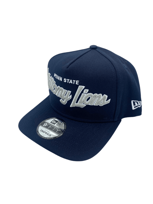 New Era Adjustable Hat OSFM / Navy Penn State Nittany Lions New Era Navy Script A-Frame 9FIFTY Adjustable Snapback Hat- Men's