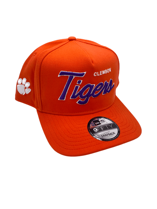 New Era Adjustable Hat OSFM / Orange Clemson Tigers New Era Orange Script A-Frame 9FIFTY Adjustable Snapback Hat- Men's