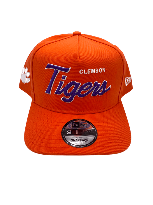 New Era Adjustable Hat OSFM / Orange Clemson Tigers New Era Orange Script A-Frame 9FIFTY Adjustable Snapback Hat- Men's