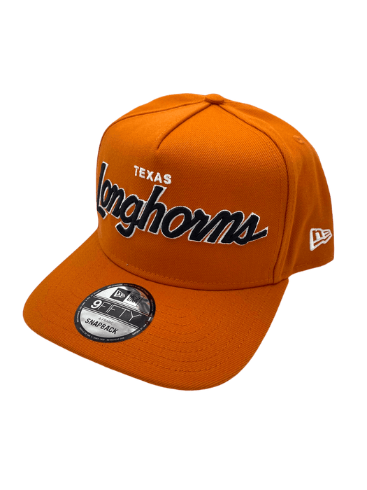 New Era Adjustable Hat OSFM / Orange Texas Longhorns New Era Burnt Orange Script A-Frame 9FIFTY Adjustable Snapback Hat- Men's