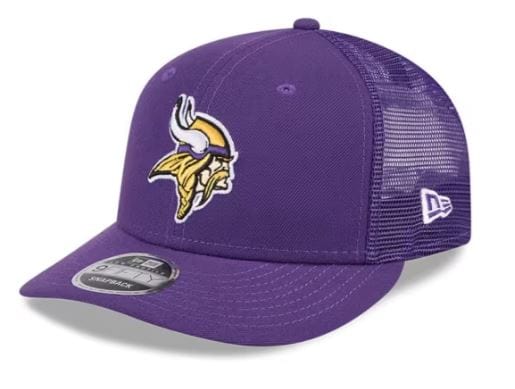 New Era Adjustable Hat OSFM / Purple Adult Minnesota Vikings New Era Purple Trucker Low Profile 9FIFTY Snapback Hat - Men's