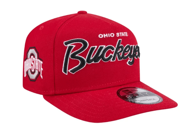 New Era Adjustable Hat OSFM / Red Ohio State Buckeyes New Era Red Script A-Frame 9FIFTY Adjustable Snapback Hat- Men's