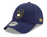New Era Adjustable Hat Youth OSFM / Navy Youth Milwaukee Brewers New Era Navy The League Logo 9FORTY Adjustable Hat