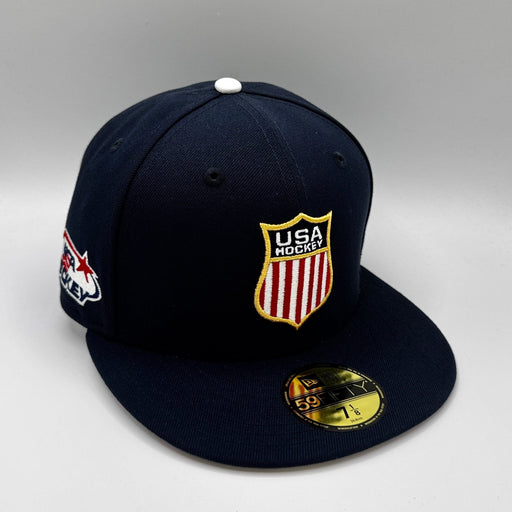 New Era Cap Co. Hats MLB Adult USA Hockey Shield Custom Side Patch 59FIFTY Fitted Hat - Mens