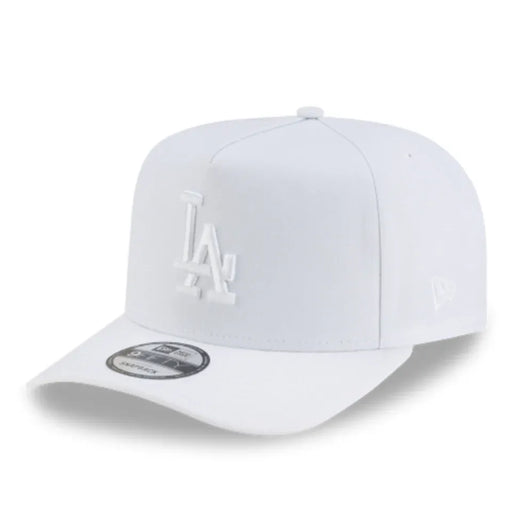 Adult Los Angeles Dodgers New Era All White Poly A-Frame 9FIFTY Adjustable Snapback Hat - Men's