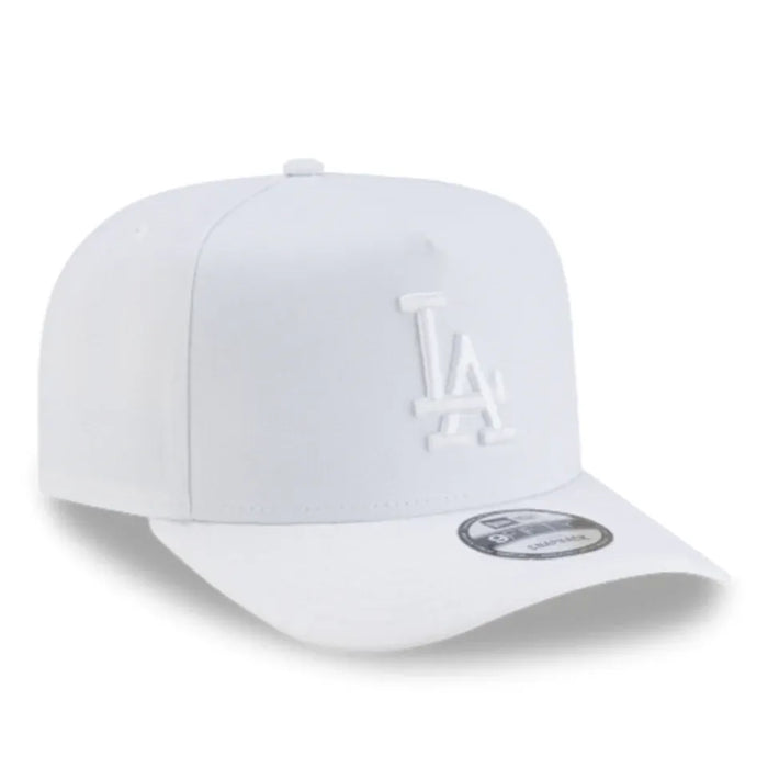 Adult Los Angeles Dodgers New Era All White Poly A-Frame 9FIFTY Adjustable Snapback Hat - Men's