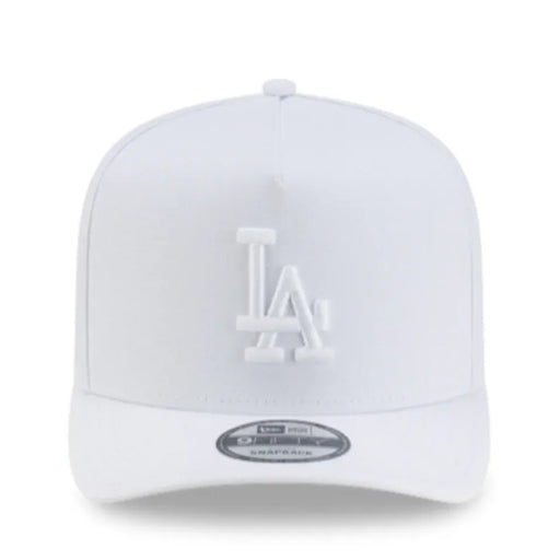 Adult Los Angeles Dodgers New Era All White Poly A-Frame 9FIFTY Adjustable Snapback Hat - Men's