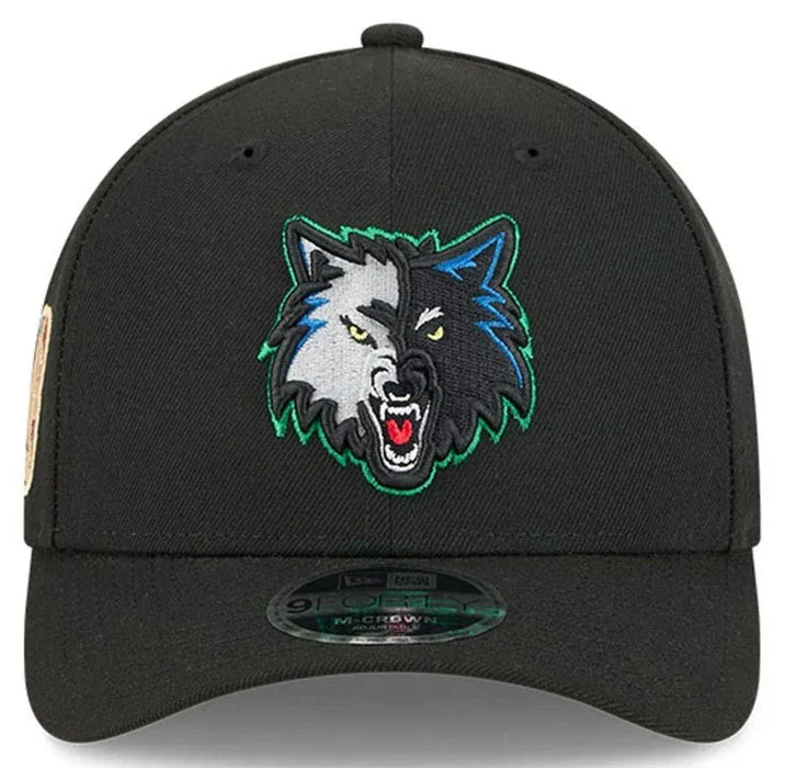 New Era Cap Co. Hats NBA SNAP Adult Minnesota Timberwolves New Era Black Hardwood Classic 9FORTY Fitted Hat - Men's