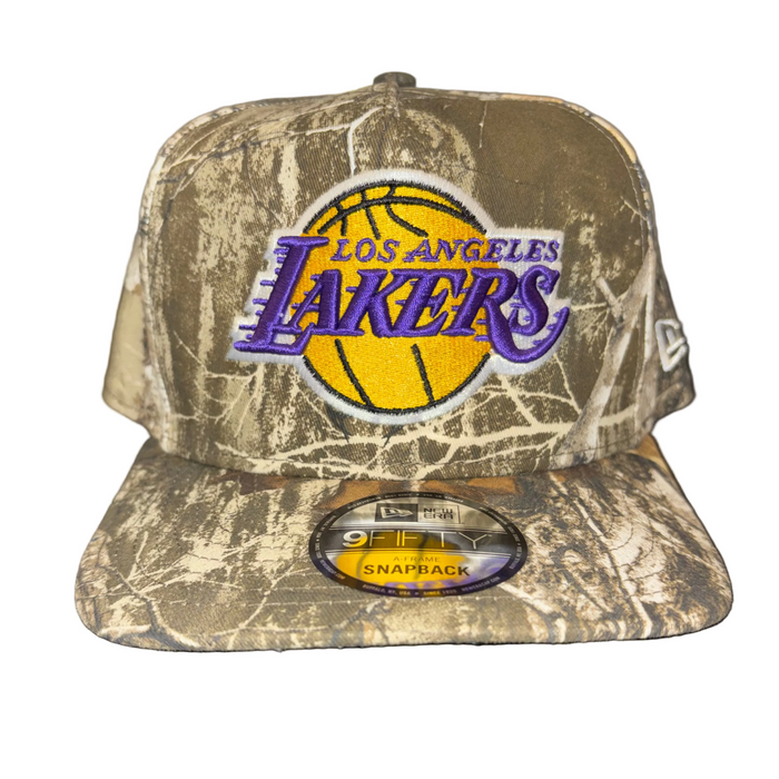 New Era Cap Co. Hats NBA SNAP / Camo Adult Los Angeles Lakers New Era Real Tree Camo A-Frame 9FIFTY Adjustable Snapback Hat - Men's