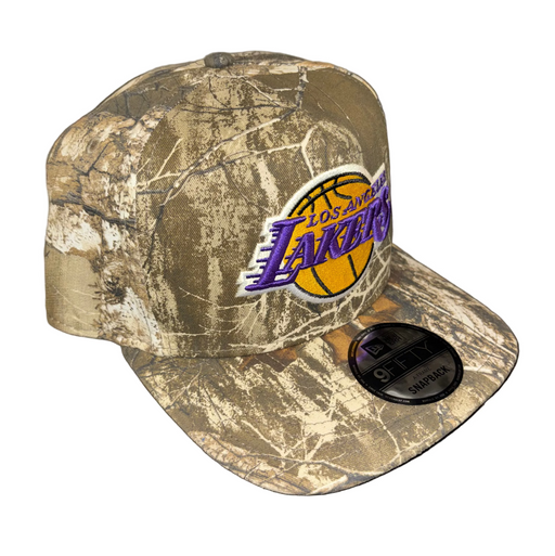 New Era Cap Co. Hats NBA SNAP / Camo Adult Los Angeles Lakers New Era Real Tree Camo A-Frame 9FIFTY Adjustable Snapback Hat - Men's