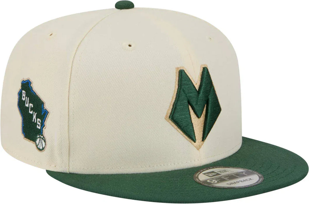 New Era Cap Co. Hats NBA SNAP / Chrome New Era Milwaukee Bucks 2025/26 City Edition Chrome 9FIFTY Snapback Hat - Men's