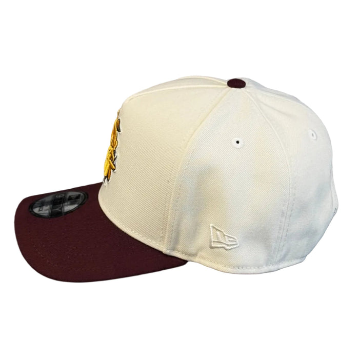 New Era Cap Co. Hats NCAA OSFM / Chrome Adult Minnesota-Duluth Bulldogs New Era Chrome/Maroon A-Frame 9FIFTY Adjustable Snapback Hat - Men's