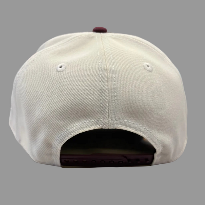 New Era Cap Co. Hats NCAA OSFM / Chrome Adult Minnesota Golden Gopher Hockey New Era Chrome/Maroon A-Frame 9FIFTY Adjustable Snapback Hat - Men's