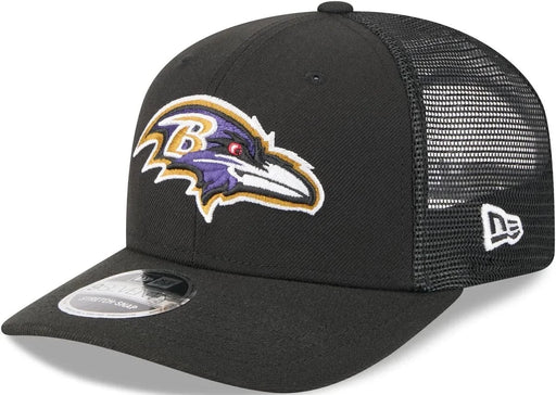 New Era Cap Co. Hats NFL ADJ / Black New Era Black Baltimore Ravens Main Trucker 9SEVENTY Stretch Snap Hat - Men's