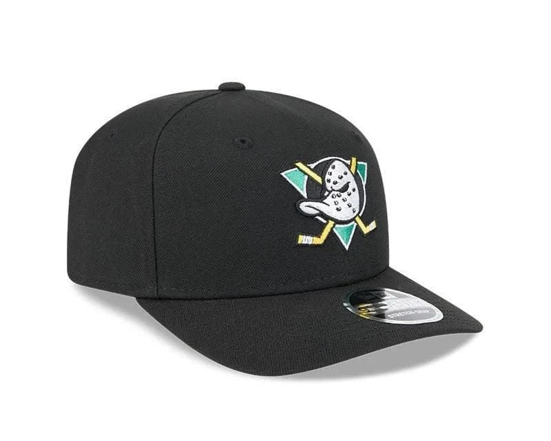 New Era Cap Co. Hats NHL SNAP / Black Adult Anaheim Ducks New Era Black Basic 9SEVENTY Stretch-Snapback Hat - Men's