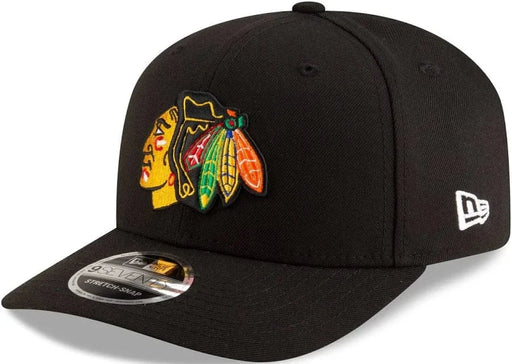 New Era Cap Co. Hats NHL SNAP / Black Adult Chicago Blackhawks New Era Black Basic 9SEVENTY Stretch-Snapback Hat - Men's
