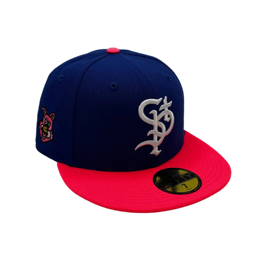 New Era Cap Co. Sized Hats MiLB Adult St. Paul Saints New Era Blue Mudonna Custom Side Patch 59FIFTY Fitted Hat - Men's