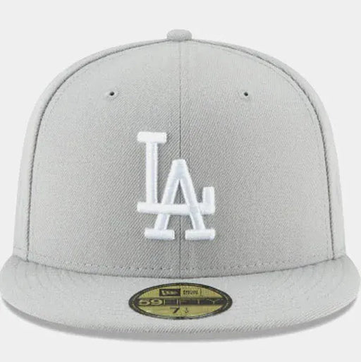 New Era Cap Co. Sized Hats MLB Adult Los Angeles Dodgers New Era Gray/White Basic 59FIFTY Fitted Hat - Men's