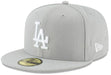 New Era Cap Co. Sized Hats MLB Adult Los Angeles Dodgers New Era Gray/White Basic 59FIFTY Fitted Hat - Men's