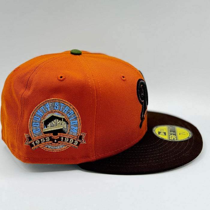New Era Cap Co. Sized Hats MLB Adult Milwaukee Brewers New Era Orange Planet Ape Custom Side Patch 59FIFTY Fitted Hat - Men's
