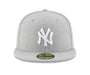 New Era Cap Co. Sized Hats MLB Adult New York Yankees New Era Gray/White Basic 59FIFTY Fitted Hat - Men's