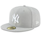 New Era Cap Co. Sized Hats MLB Adult New York Yankees New Era Gray/White Basic 59FIFTY Fitted Hat - Men's