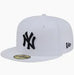 New Era Cap Co. Sized Hats MLB Adult New York Yankees New Era White & Black Basic 59FIFTY Fitted Hat - Men's