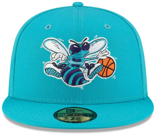 New Era Cap Co. Sized Hats NBA Adult Charlotte Hornets Teal Hardwood Classic Team Logo 59Fifty Fitted Hat - Men's