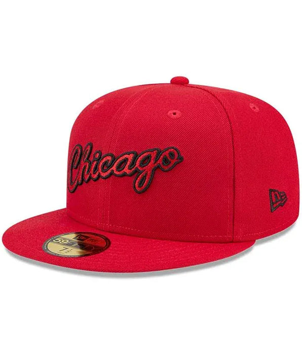 New Era Cap Co. Sized Hats NBA Adult Chicago Bulls Red Hardwood Classic Team Logo 59Fifty Fitted Hat - Men's
