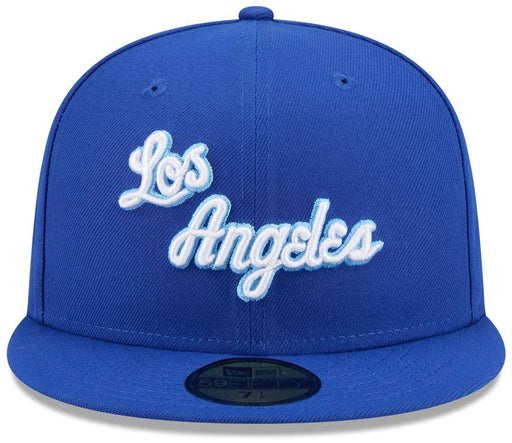 New Era Cap Co. Sized Hats NBA Adult Los Angeles Lakers Blue Hardwood Classic Team Logo 59Fifty Fitted Hat - Men's