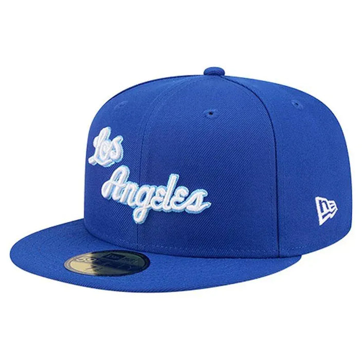 New Era Cap Co. Sized Hats NBA Adult Los Angeles Lakers Blue Hardwood Classic Team Logo 59Fifty Fitted Hat - Men's