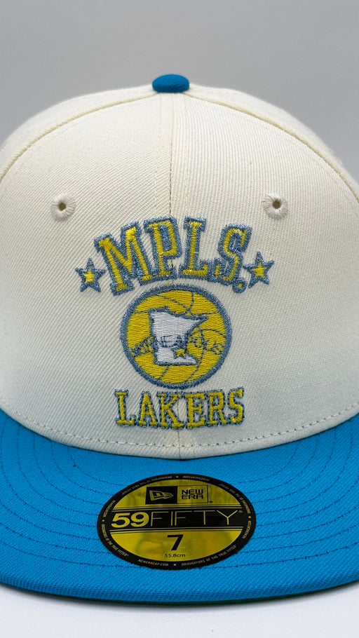 Adult Minneapolis Lakers New Era MPLS Chrome Custom Side Patch 59FIFTY Fitted Hat - Men's