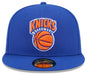 New Era Cap Co. Sized Hats NBA Adult New York Knicks Blue Hardwood Classic Team Logo 59Fifty Fitted Hat - Men's
