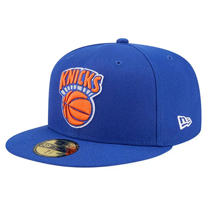 New Era Cap Co. Sized Hats NBA Adult New York Knicks Blue Hardwood Classic Team Logo 59Fifty Fitted Hat - Men's