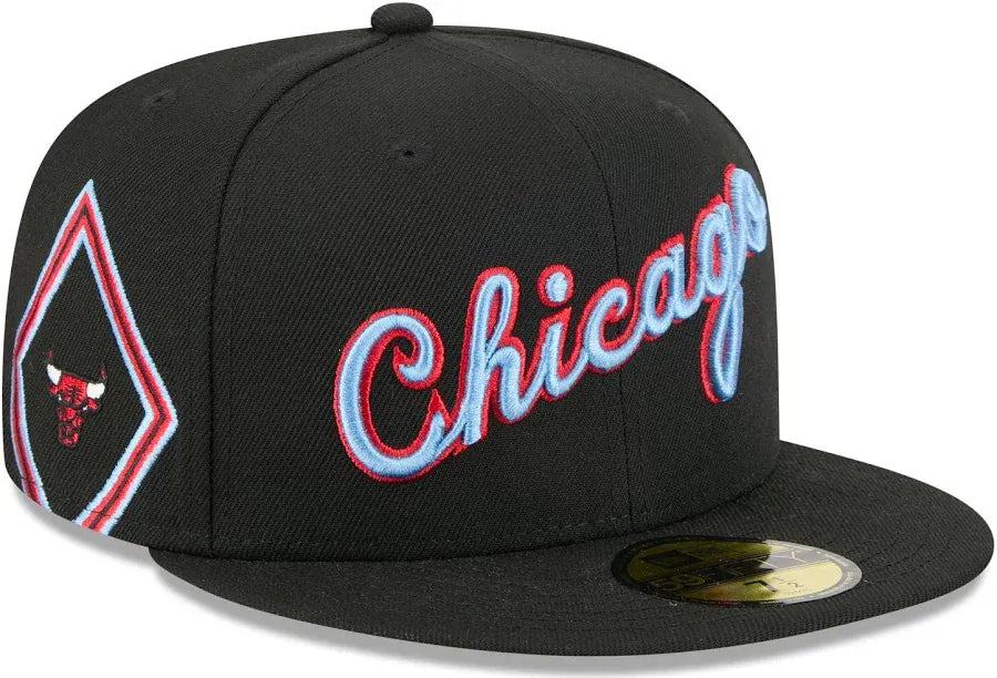 New Era Cap Co. Sized Hats NBA New Era Chicago Bulls Black 2025/26 City Edition 59FIFTY Fitted Hat - Men's