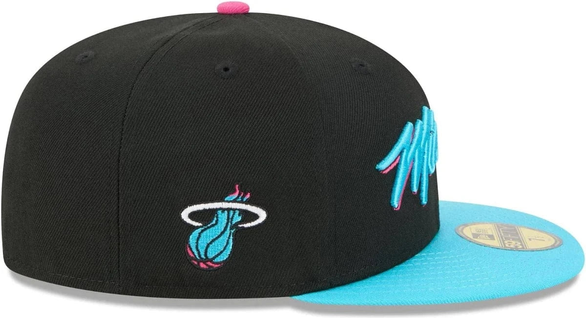 New Era Cap Co. Sized Hats NBA New Era Miami Heat Black 2025/26 City Edition 59FIFTY Fitted Hat - Men's