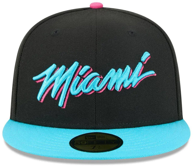 New Era Cap Co. Sized Hats NBA New Era Miami Heat Black 2025/26 City Edition 59FIFTY Fitted Hat - Men's