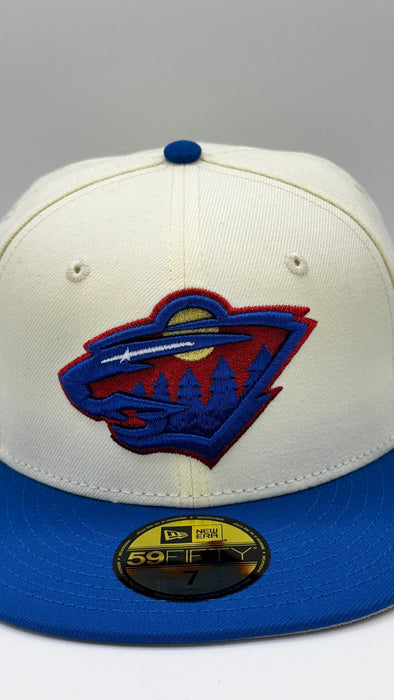 Adult Minnesota Wild Chrome Goldy Boldy Custom Side Patch 59FIFTY Fitted Hat - Men's