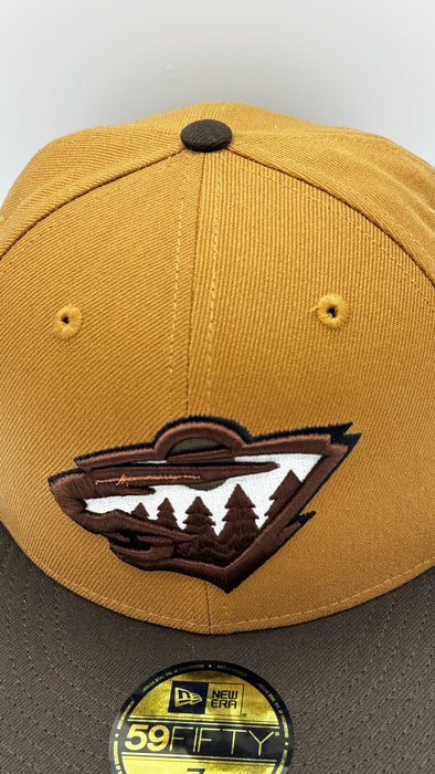 New Era Cap Co. Sized Hats NHL Adult Minnesota Wild New Era 2 Tone Brown Custom Side Patch 59FIFTY Fitted Hat - Men's