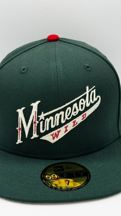 New Era Cap Co. Sized Hats NHL Adult Minnesota Wild New Era 2010's Logo Custom Side Patch 59FIFTY Fitted Hat - Men's