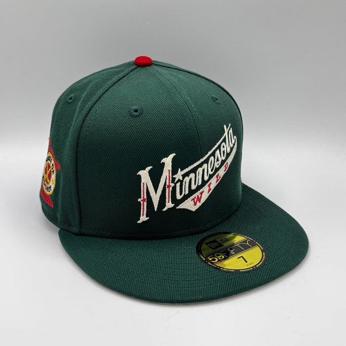 New Era Cap Co. Sized Hats NHL Adult Minnesota Wild New Era 2010's Logo Custom Side Patch 59FIFTY Fitted Hat - Men's